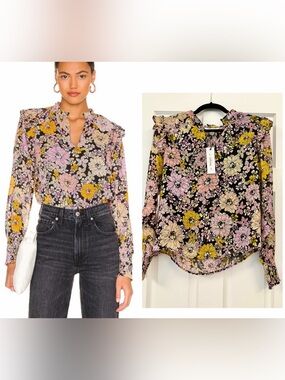 Revolve Steve Madden Floral Me Knot Top Size Small